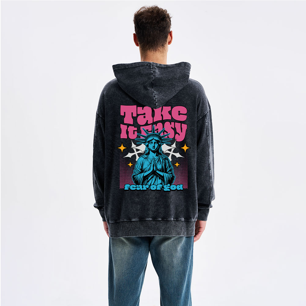 Take It Easy Christian Washed Hoodie