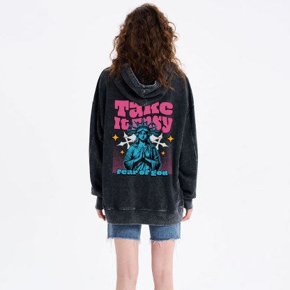 Take It Easy Christian Washed Hoodie