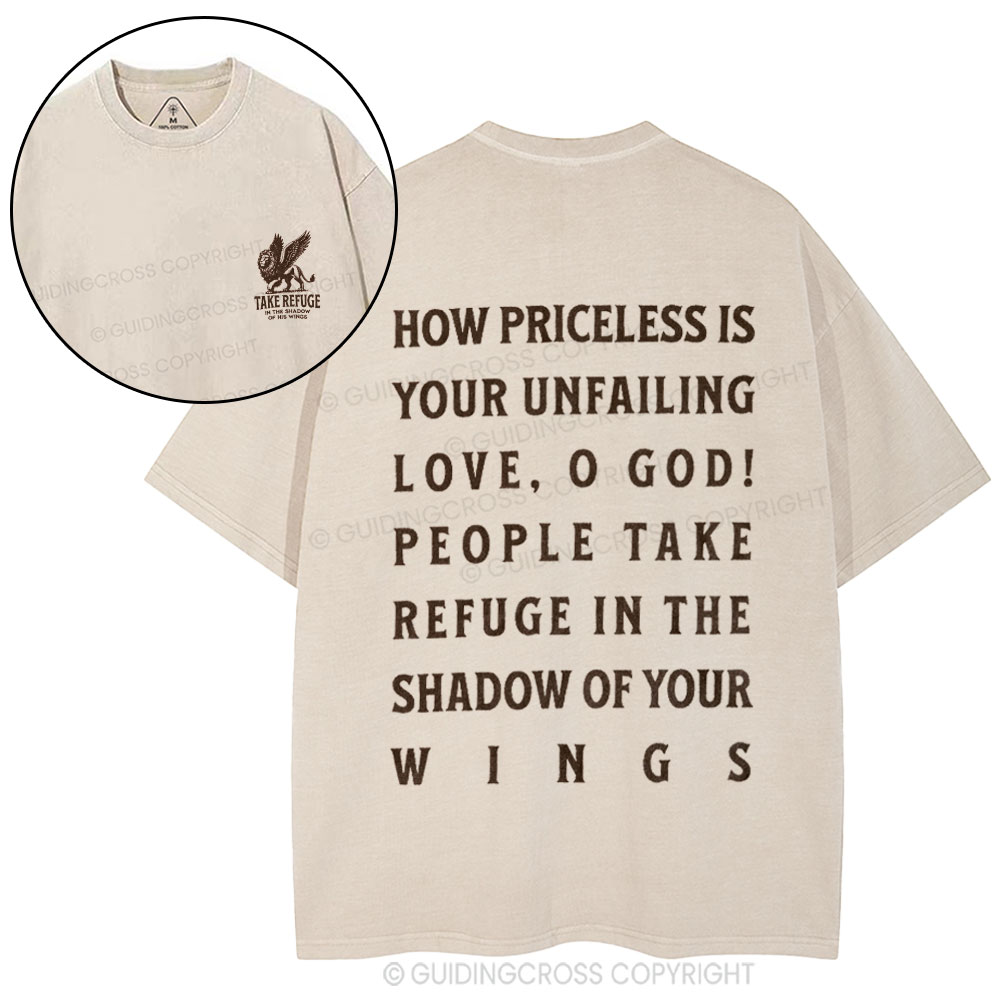 Take Refuge In The Shadow Of His Wings Christian Washed T-Shirt