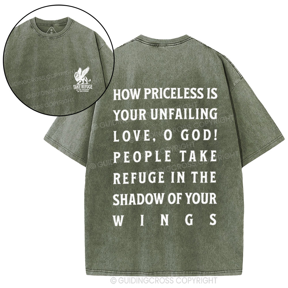 Take Refuge In The Shadow Of His Wings Christian Washed T-Shirt