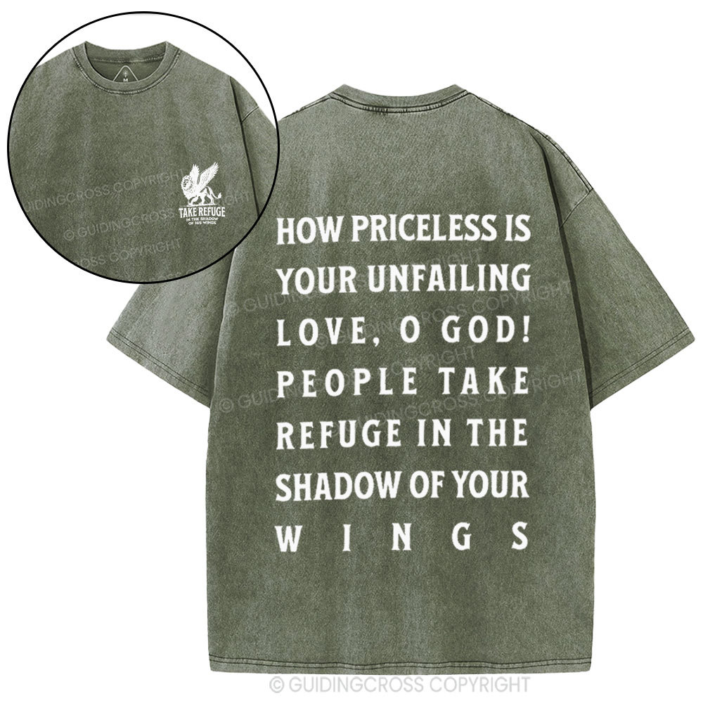 Take Refuge In The Shadow Of His Wings Christian Washed T-Shirt