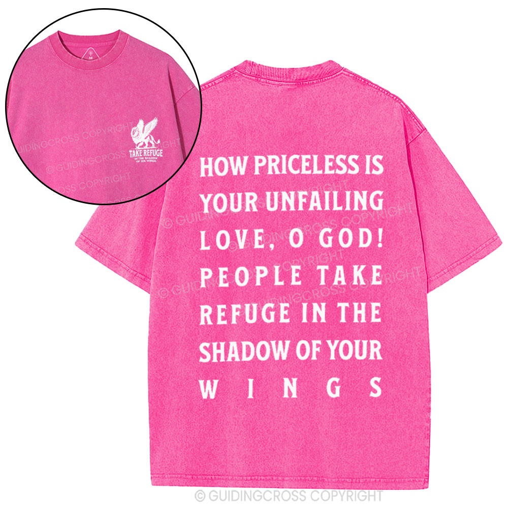 Take Refuge In The Shadow Of His Wings Christian Washed T-Shirt