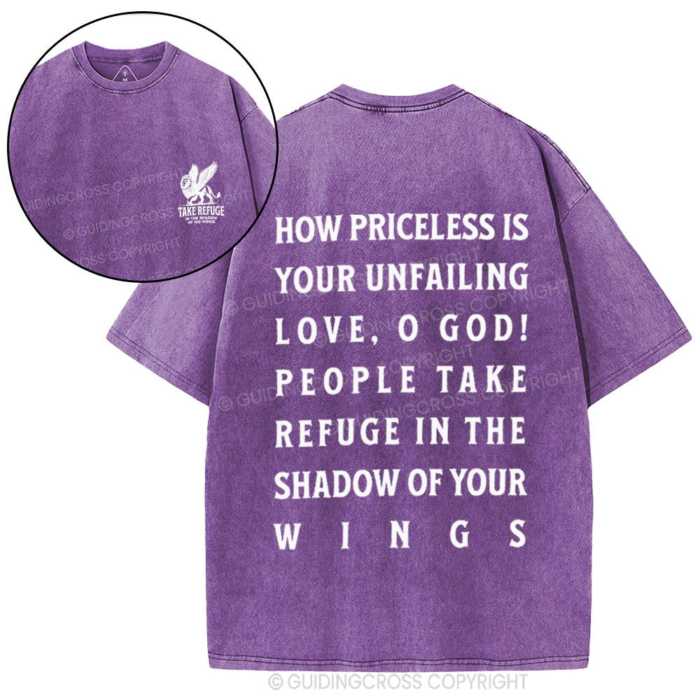 Take Refuge In The Shadow Of His Wings Christian Washed T-Shirt