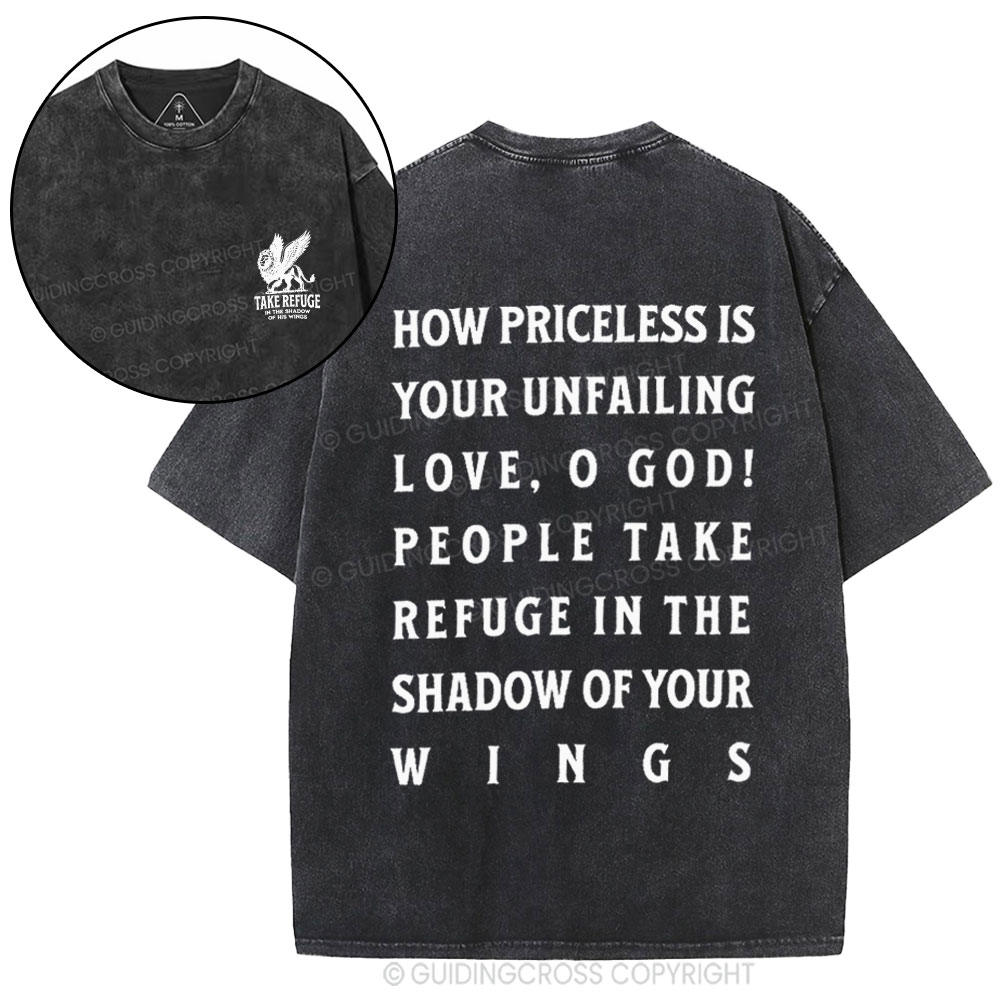 Take Refuge In The Shadow Of His Wings Christian Washed T-Shirt