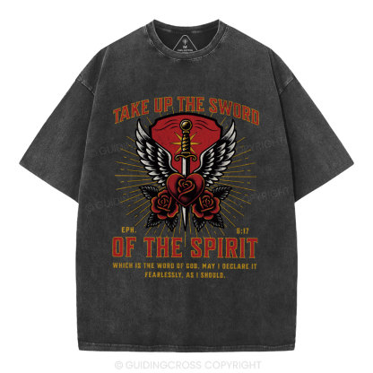 Take Up The Sword Of The Spirit Christian Washed T-Shirt