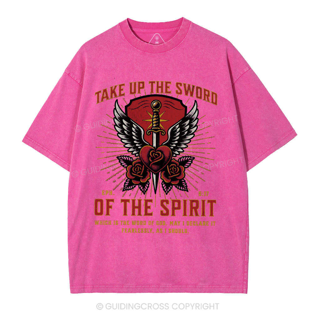 Take Up The Sword Of The Spirit Christian Washed T-Shirt