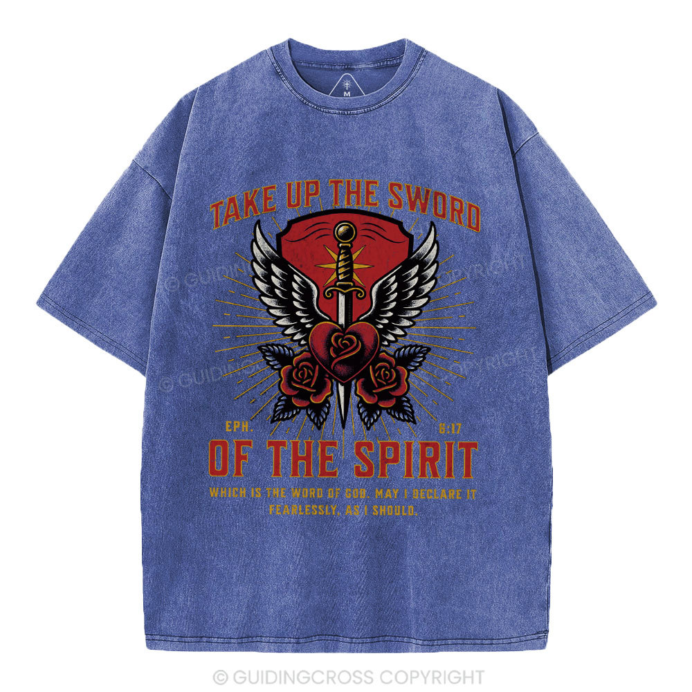 Take Up The Sword Of The Spirit Christian Washed T-Shirt