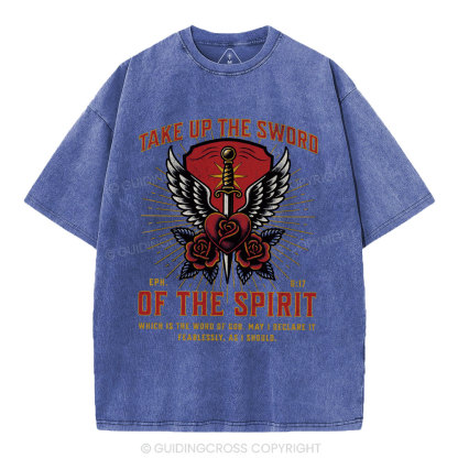 Take Up The Sword Of The Spirit Christian Washed T-Shirt