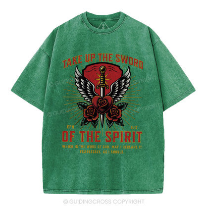 Take Up The Sword Of The Spirit Christian Washed T-Shirt