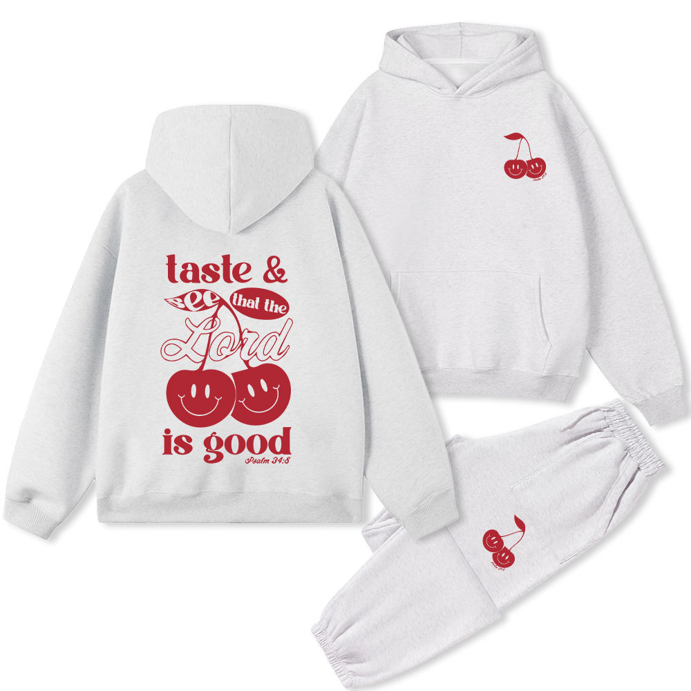 Taste And See And That Lord Is Good Christian Premium Fleece Hoodie Set