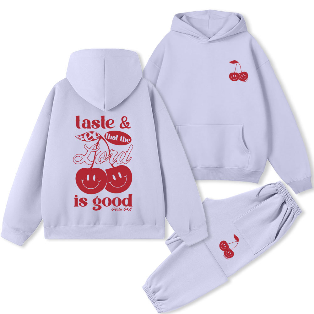 Taste And See And That Lord Is Good Christian Premium Fleece Hoodie Set