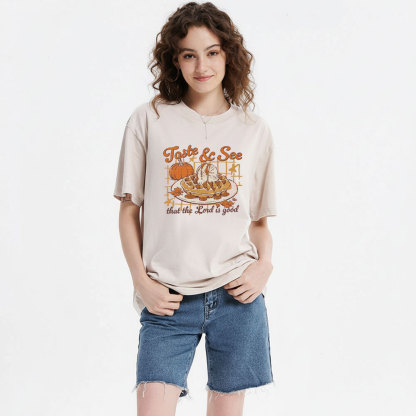 Taste And See That The Lord Is Good Christian Washed T-Shirt