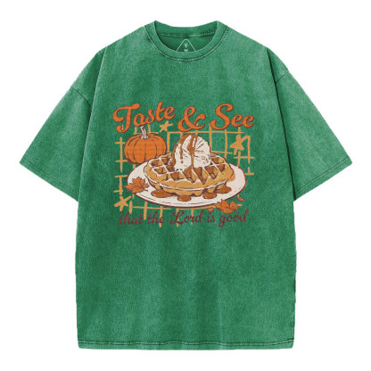 Taste And See That The Lord Is Good Christian Washed T-Shirt