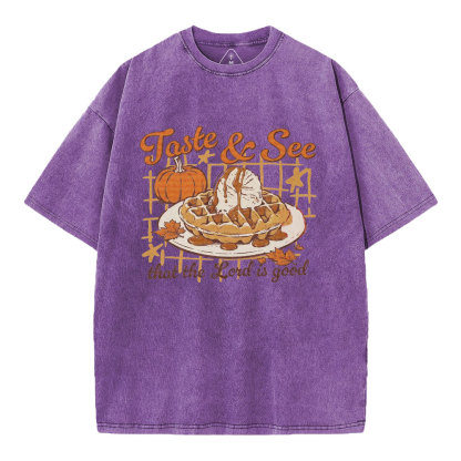 Taste And See That The Lord Is Good Christian Washed T-Shirt
