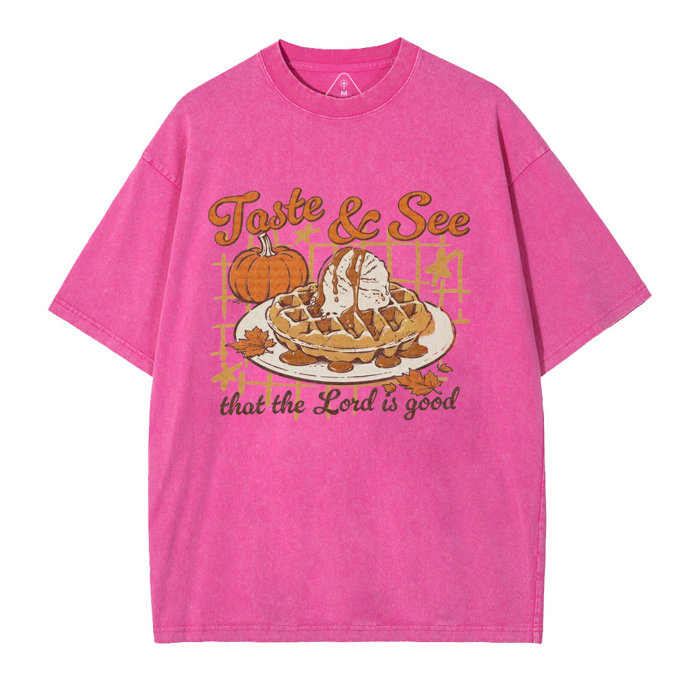 Taste And See That The Lord Is Good Christian Washed T-Shirt