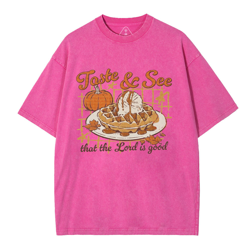 Taste And See That The Lord Is Good Christian Washed T-Shirt