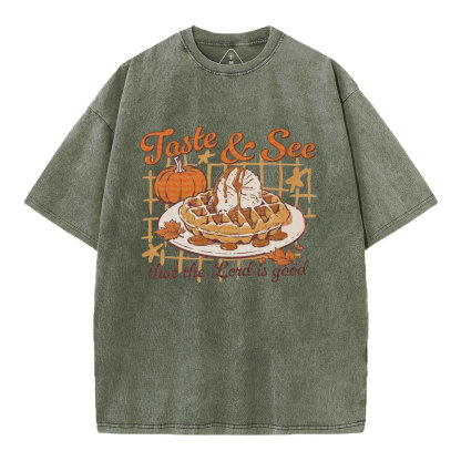 Taste And See That The Lord Is Good Christian Washed T-Shirt