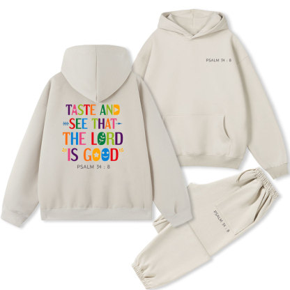 Taste And See That The Lord Is Good Christian Fleece Hoodie Set