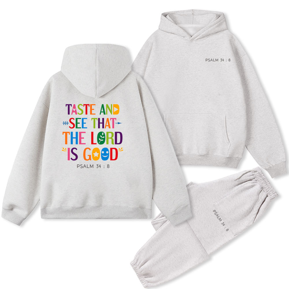Taste And See That The Lord Is Good Christian Fleece Hoodie Set