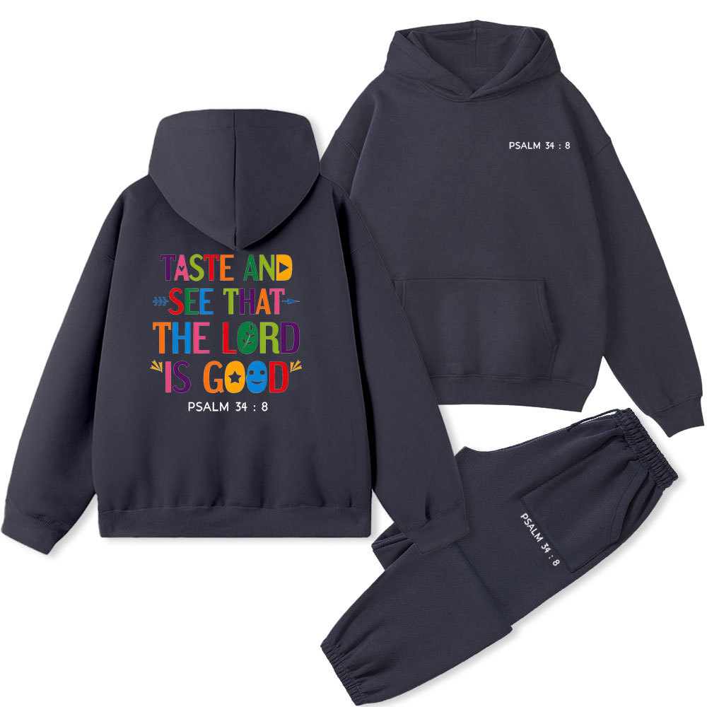 Taste And See That The Lord Is Good Christian Fleece Hoodie Set
