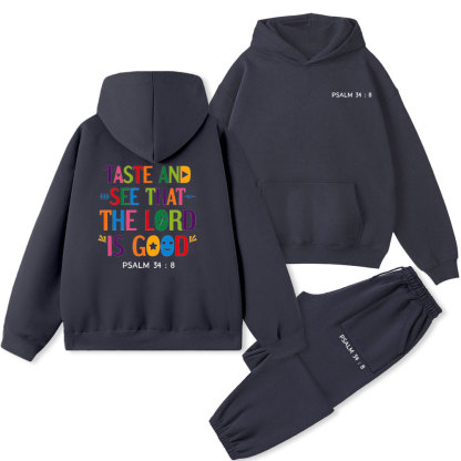 Taste And See That The Lord Is Good Christian Fleece Hoodie Set