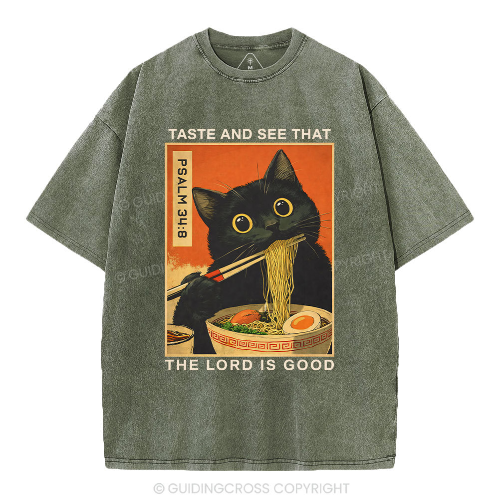Taste And See That The Lord Is Good Christian Washed T-Shirt