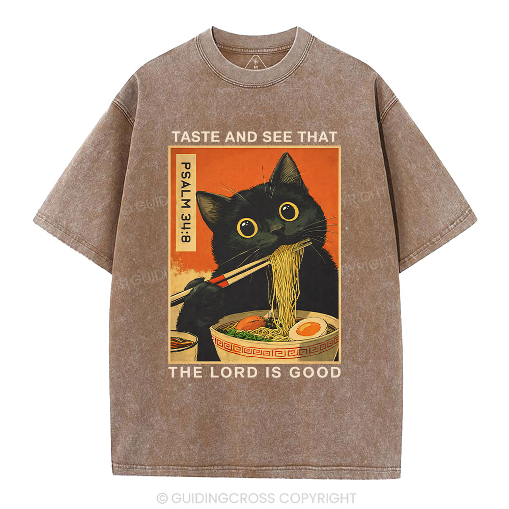 Taste And See That The Lord Is Good Christian Washed T-Shirt