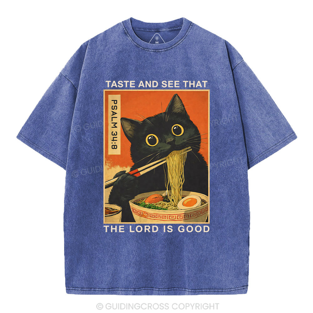 Taste And See That The Lord Is Good Christian Washed T-Shirt