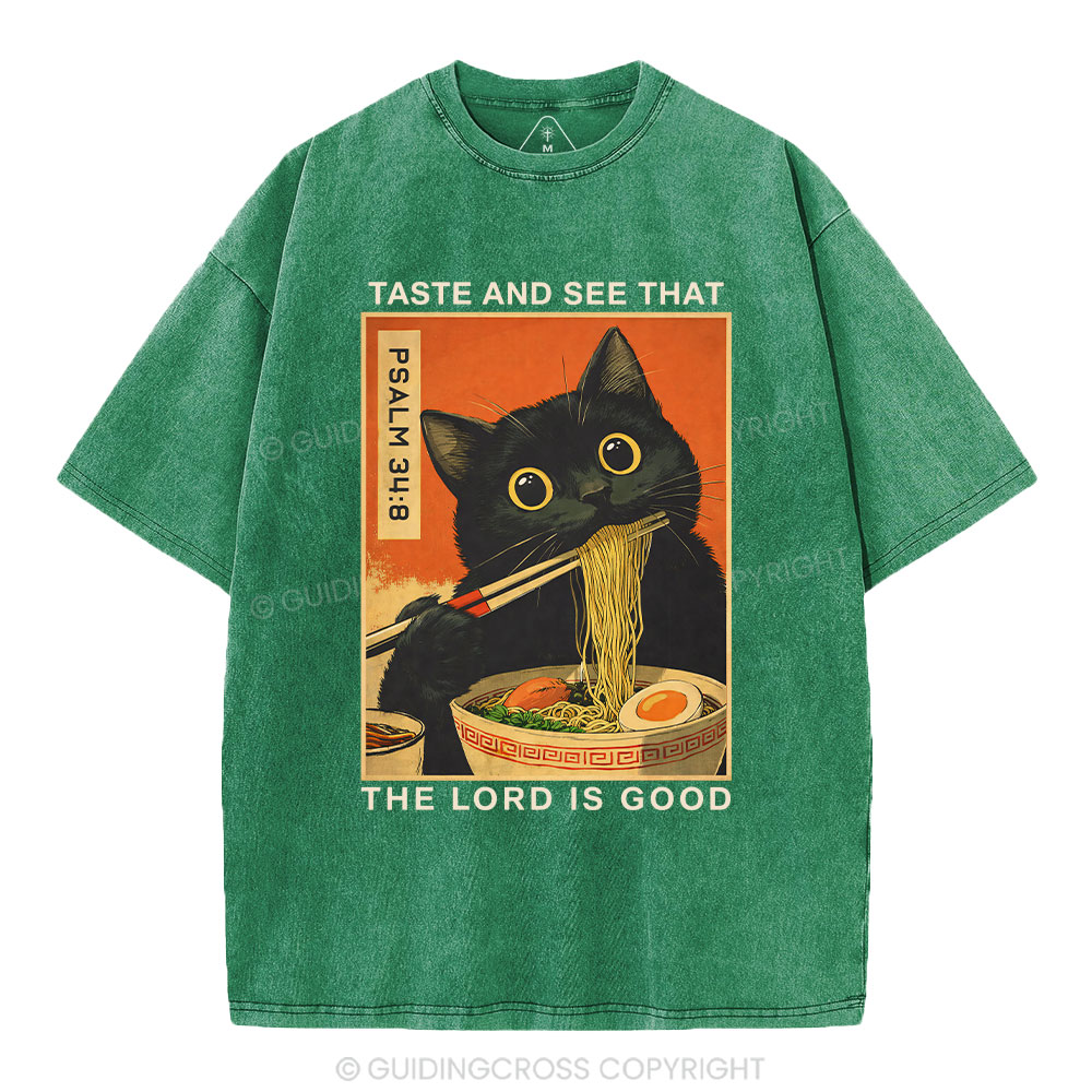 Taste And See That The Lord Is Good Christian Washed T-Shirt