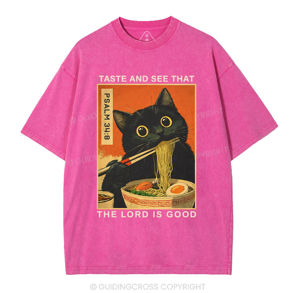 Taste And See That The Lord Is Good Christian Washed T-Shirt