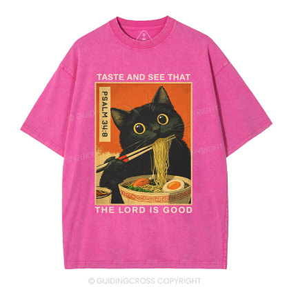 Taste And See That The Lord Is Good Christian Washed T-Shirt