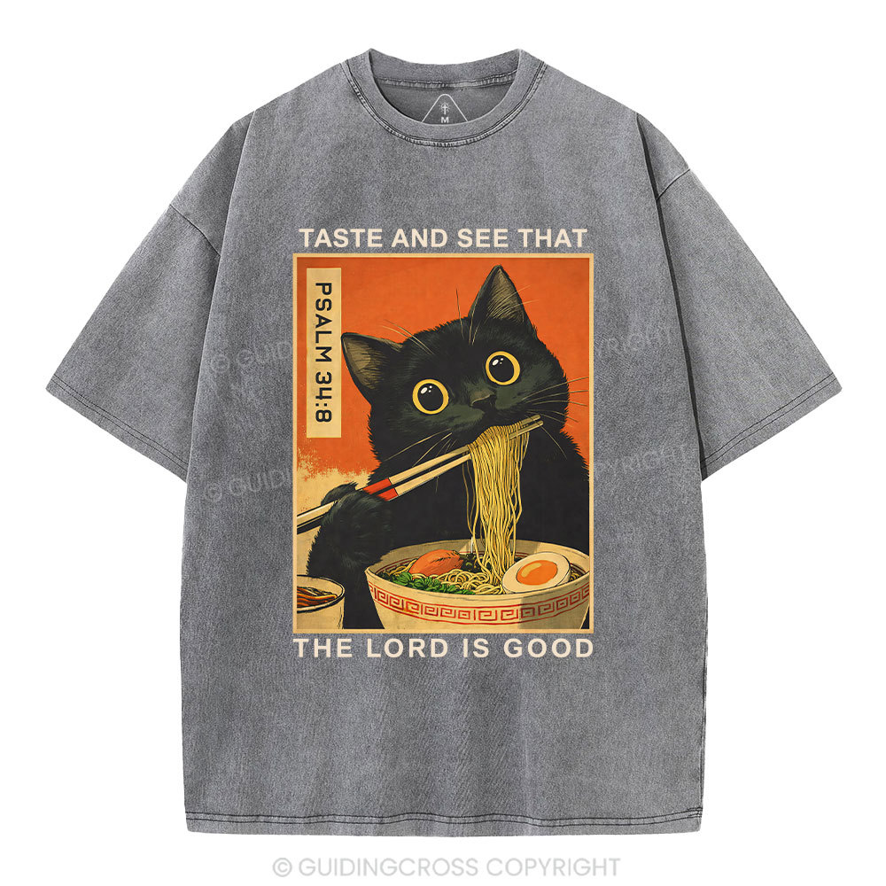 Taste And See That The Lord Is Good Christian Washed T-Shirt