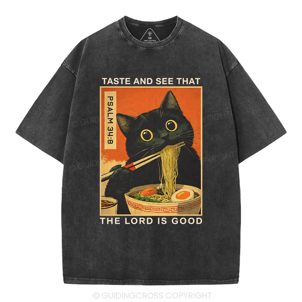 Taste And See That The Lord Is Good Christian Washed T-Shirt