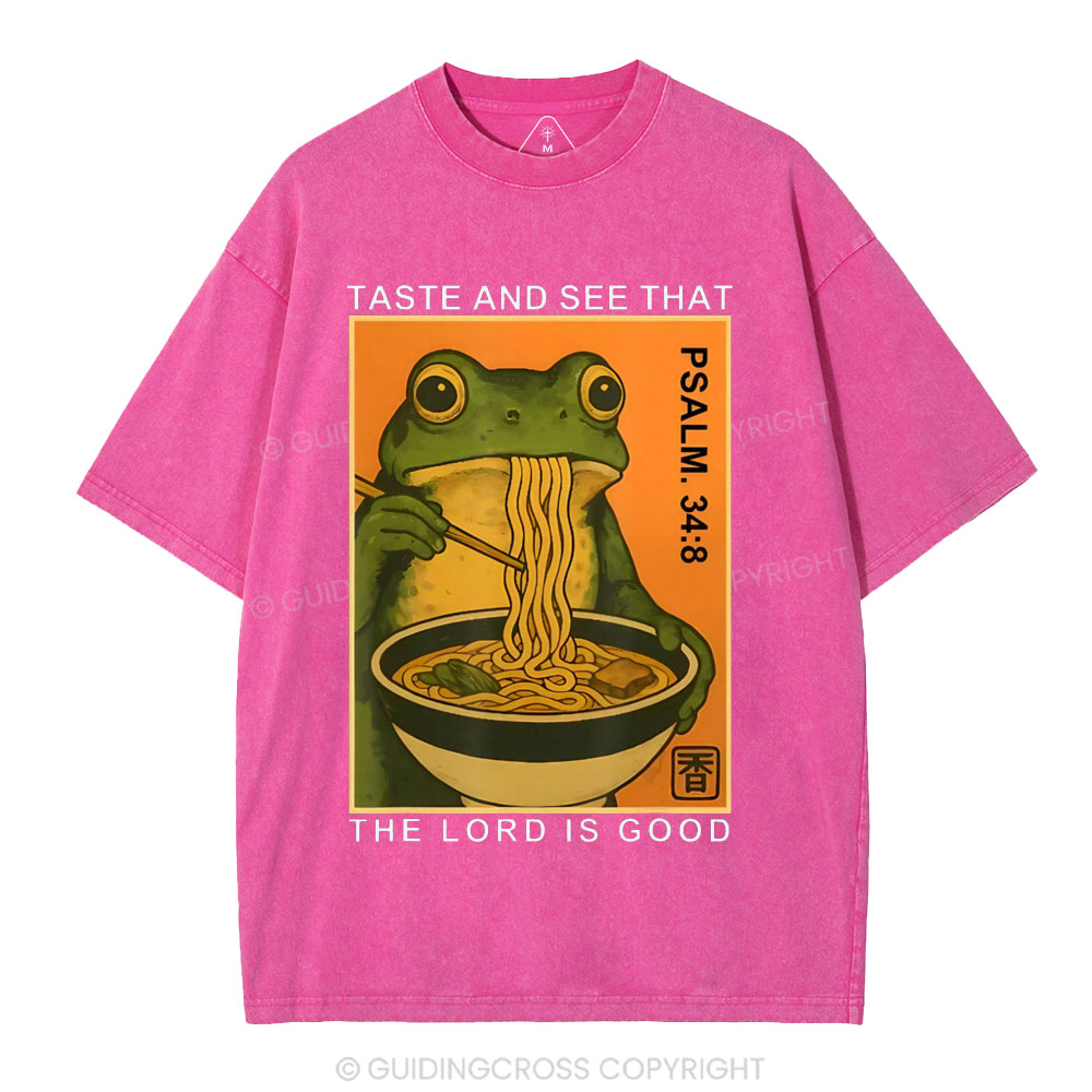 Taste And See That The Lord Is Good Christian Washed T-Shirt