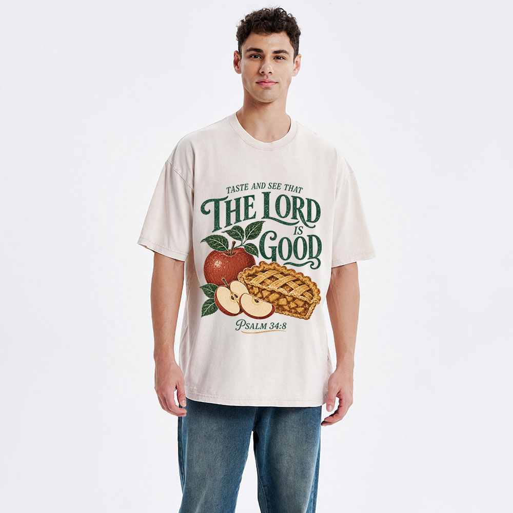 Taste And See The Lord Is Good Christian Washed T-Shirt