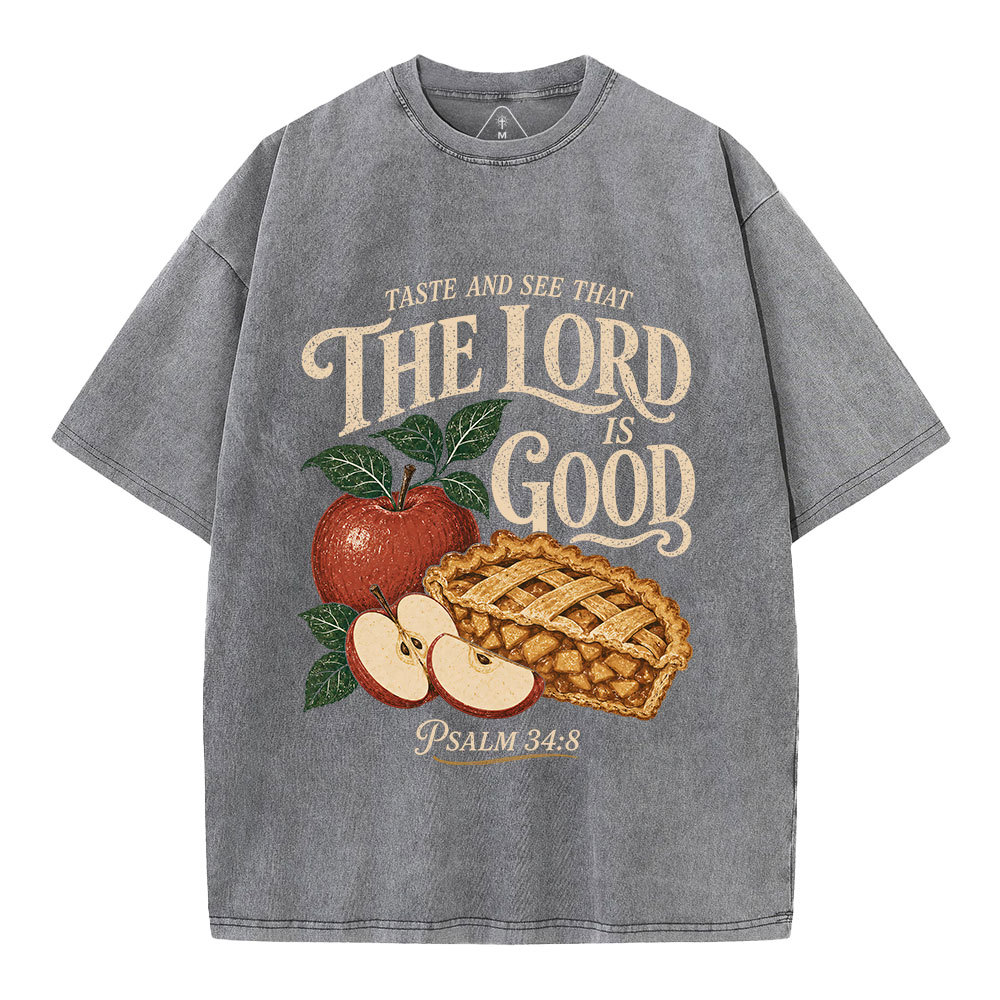 Taste And See The Lord Is Good Christian Washed T-Shirt