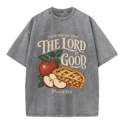Taste And See The Lord Is Good Christian Washed T-Shirt