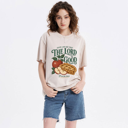 Taste And See The Lord Is Good Christian Washed T-Shirt