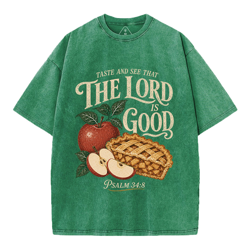 Taste And See The Lord Is Good Christian Washed T-Shirt