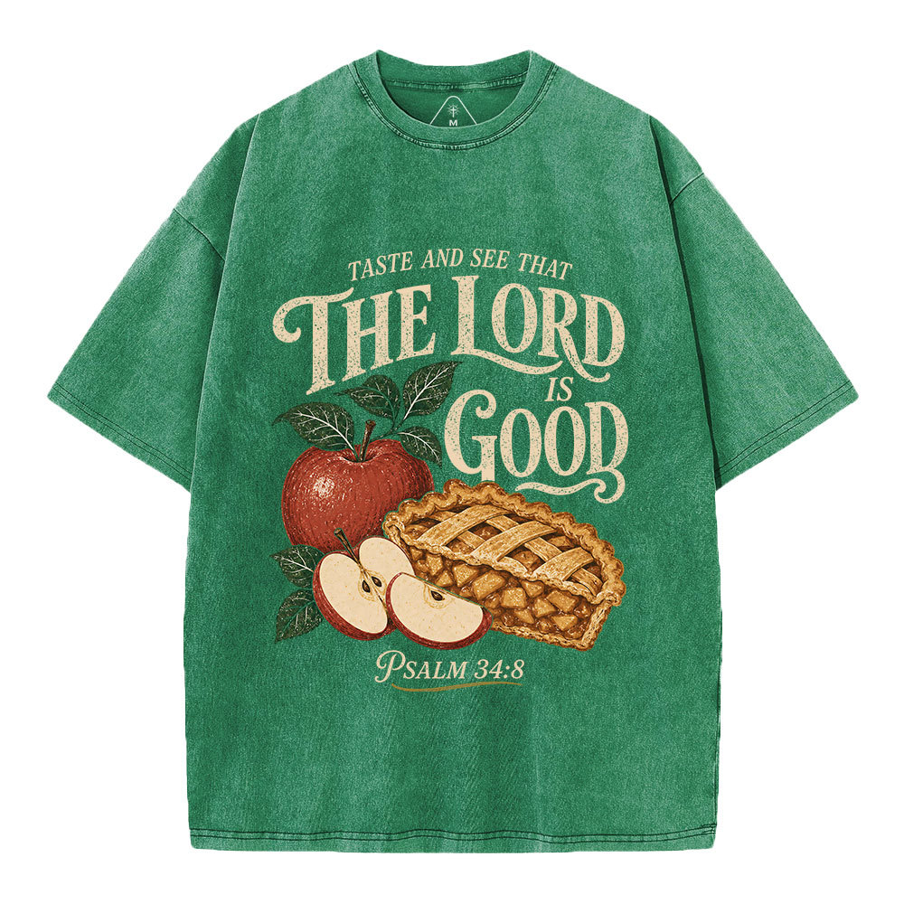Taste And See The Lord Is Good Christian Washed T-Shirt