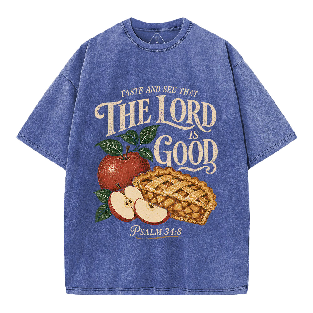 Taste And See The Lord Is Good Christian Washed T-Shirt