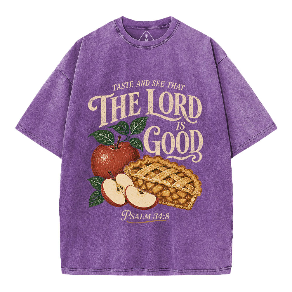 Taste And See The Lord Is Good Christian Washed T-Shirt