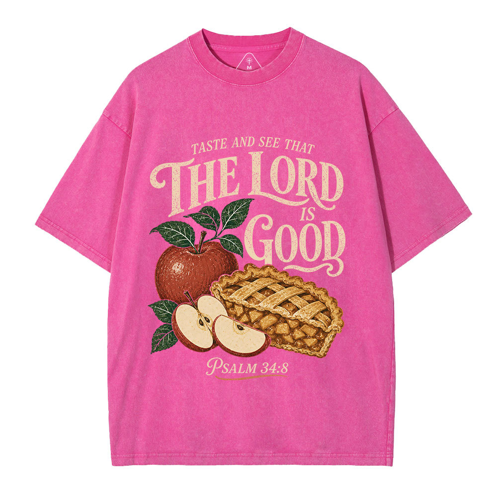 Taste And See The Lord Is Good Christian Washed T-Shirt