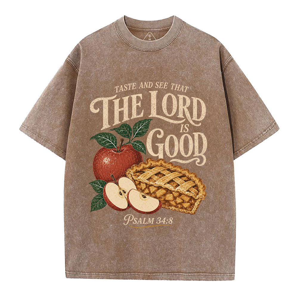 Taste And See The Lord Is Good Christian Washed T-Shirt