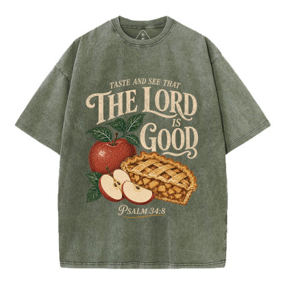 Taste And See The Lord Is Good Christian Washed T-Shirt