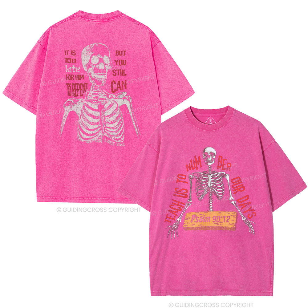 Teach Us To Number Our Days Christian Washed T-Shirt