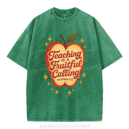 Teaching Is A Fruitful Calling Christian Washed T-Shirt