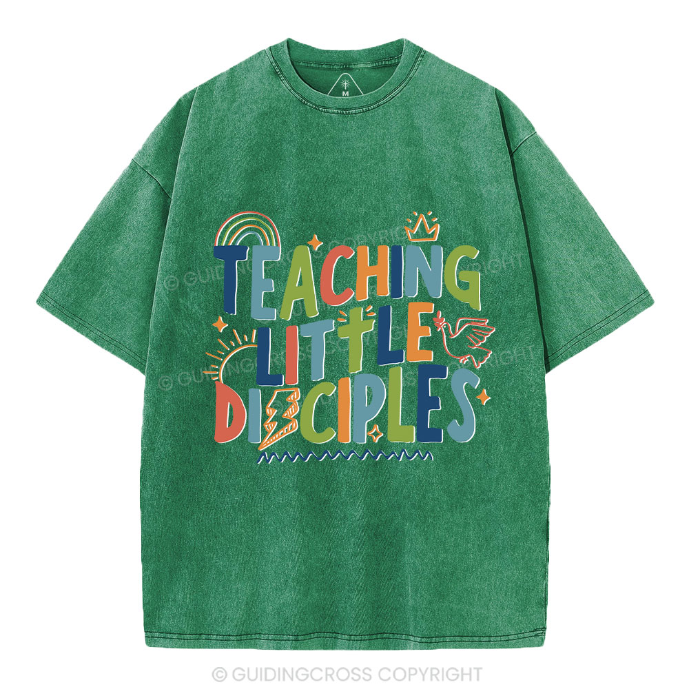 Teaching Little Disciples Christian Washed T-Shirt
