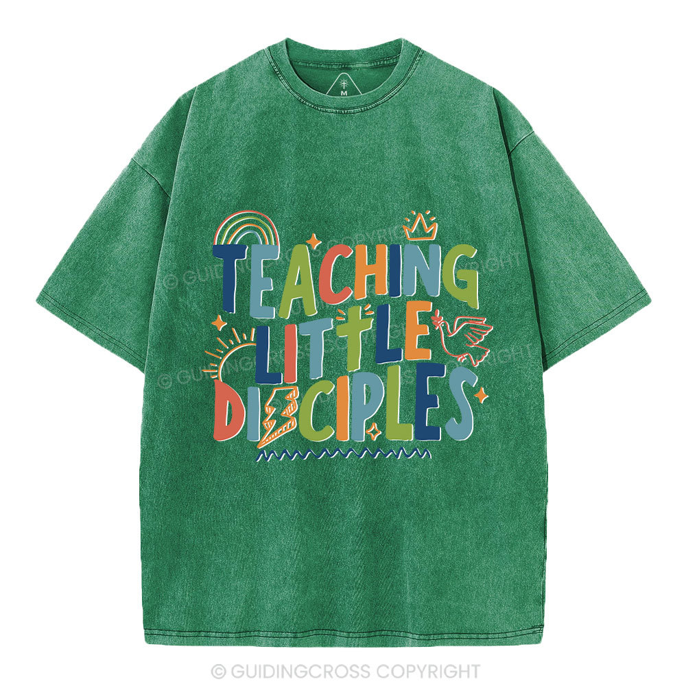 Teaching Little Disciples Christian Washed T-Shirt