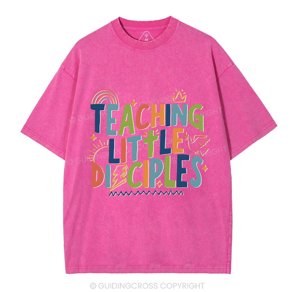 Teaching Little Disciples Christian Washed T-Shirt